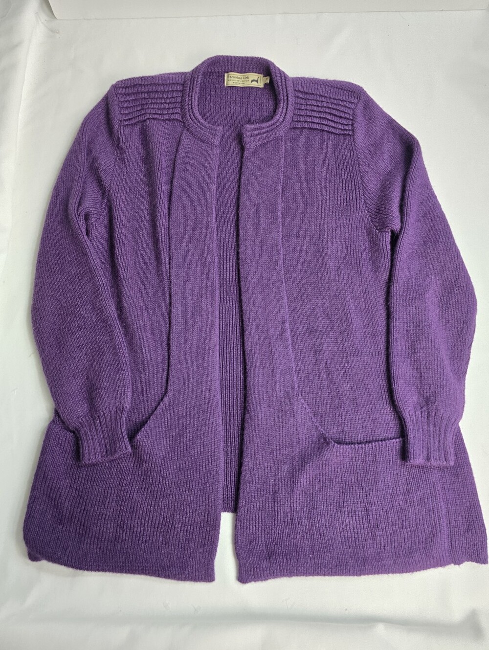 Peruvian Link Alpaca Collection Purple Cardigan Sweater One Size